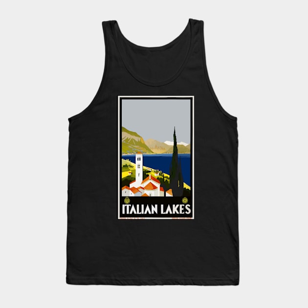 Italian Lakes travel poster Tank Top by Yaelledark